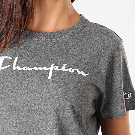 Champion - Tee Shirt Femme 110992 Gris Anthracite Chiné