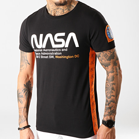 Final Club - Tee Shirt Space Administration Avec Bandes Et Broderie 289 Noir