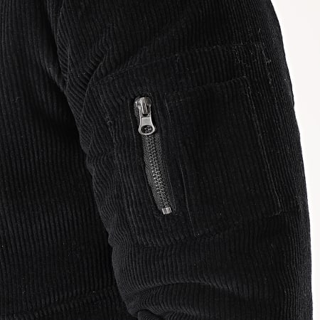 Indicode Jeans - Veste Velours Col Mouton Lockmead Noir