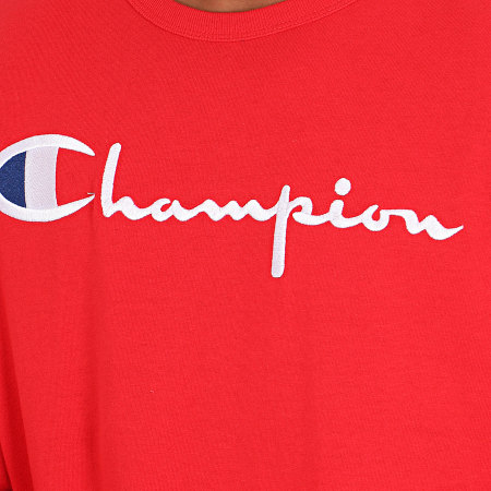 Champion - Tee Shirt Manches Longues Big Logo 213608 Rouge