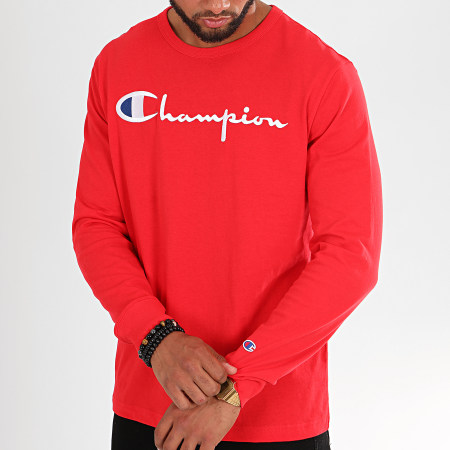 Champion - Tee Shirt Manches Longues Big Logo 213608 Rouge