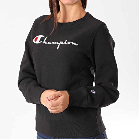 Champion - Sudadera de cuello redondo para mujer 112188 Negro