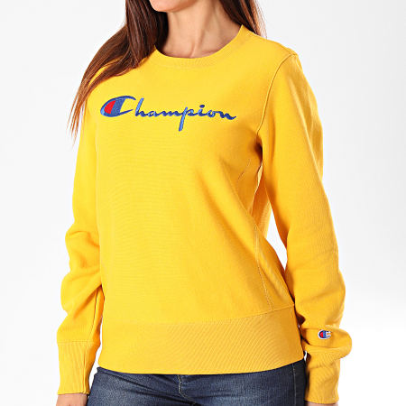 Champion - Sudadera Mujer Cuello Redondo 112188 Amarillo