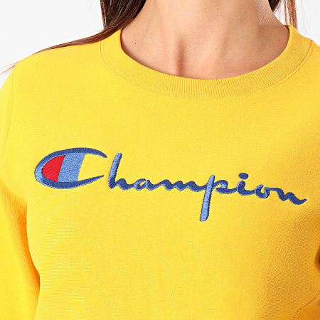 Champion - Sudadera Mujer Cuello Redondo 112188 Amarillo