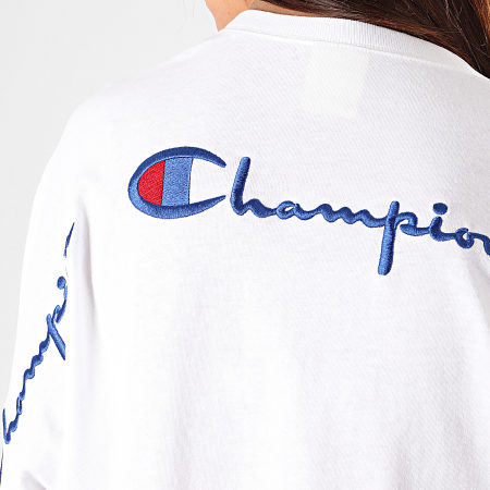 Champion - Tee Shirt Crop Femme Back Script 112196 Blanc