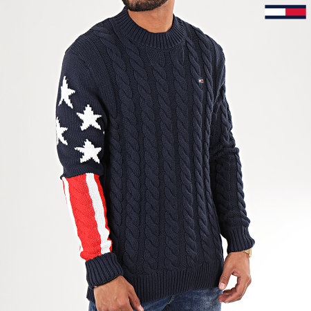 Tommy Jeans - Americana Bandera Sweater 6997 Azul Marino Rojo Blanco