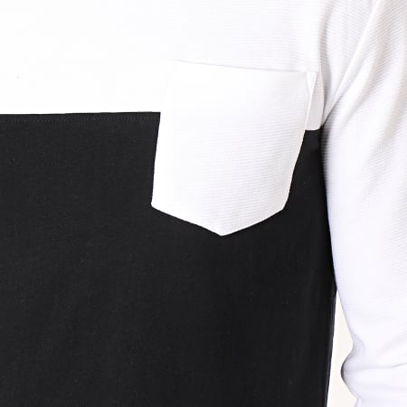 Classic Series - Tee Shirt Manches Longues Poche H15970Z21169A Noir Blanc