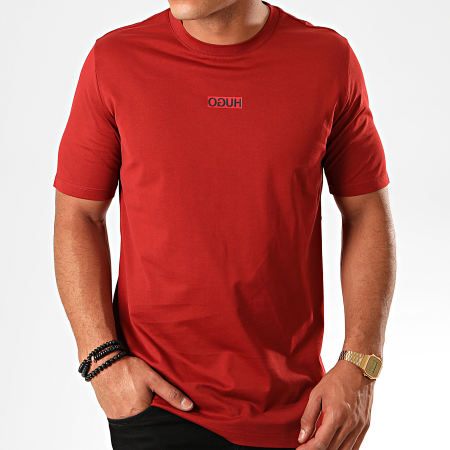 HUGO - Tee Shirt Reverse Logo Durned 194 50414181 Rouge