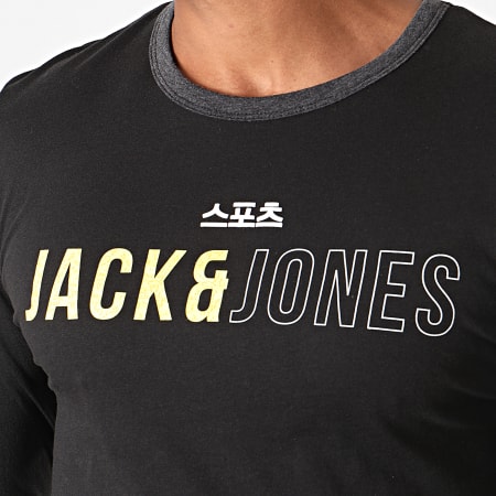 Jack And Jones - Tee Shirt Manches Longues Mondo Noir