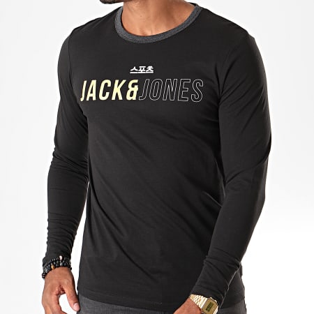 Jack And Jones - Camiseta de manga larga Mondo negra