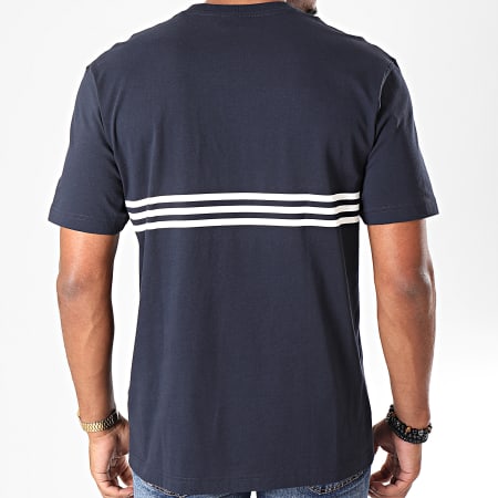 Adidas Originals - Tee Shirt Outline Trefoil ED4701 Bleu Marine Foncé Blanc