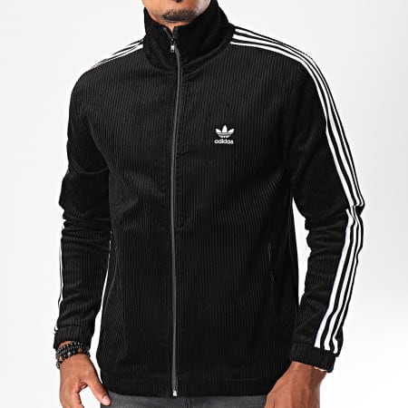 Adidas Originals - Veste Zippée A Bandes Velours ED6127 Noir Blanc