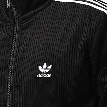 Adidas Originals - Veste Zippée A Bandes Velours ED6127 Noir Blanc