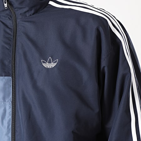 Adidas Originals - Veste Zippée A Bandes ASYMM ED6243 Bleu Marine Bleu Clair Blanc