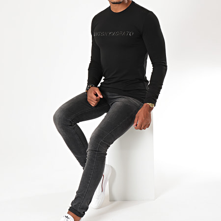 Antony Morato - Tee Shirt Manches Longues Abbigliamento MMKL0252 Noir