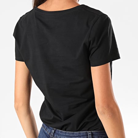 EA7 Emporio Armani - Camiseta con lentejuelas para mujer 6GTT12-TJ29Z Negro Blanco