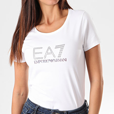 EA7 Emporio Armani - Tee Shirt Slim Femme 6GTT60-TJ29Z Blanc