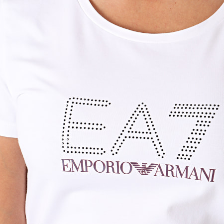 EA7 Emporio Armani - Tee Shirt Slim Femme 6GTT60-TJ29Z Blanc