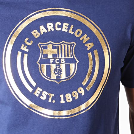 FC Barcelona - Tee Shirt De Sport Big Logo FC Barcelona B19003 Bleu Marine Doré