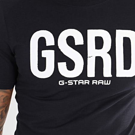 G-Star - Tee Shirt Slim Graphic 5 D14662-336 Bleu Marine