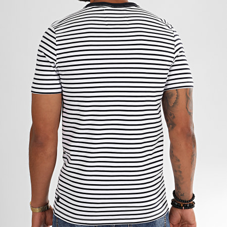 G-Star - Camiseta de rayas de resistencia D15246-B583 blanco azul marino