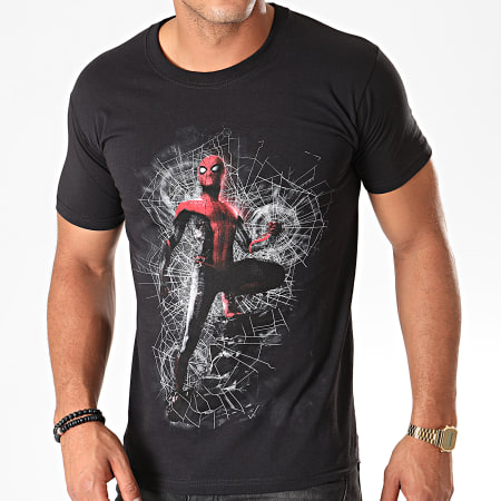 Spiderman - Tee Shirt Spider-Man Far From Home Cracked Web Noir
