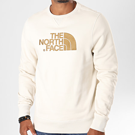The North Face - Sudadera con cuello redondo Drew Peak 2ZWR blanco roto marrón