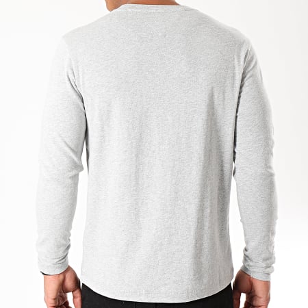 Tommy Jeans - Tee Shirt Manches Longues Badge 6958 Gris Chiné