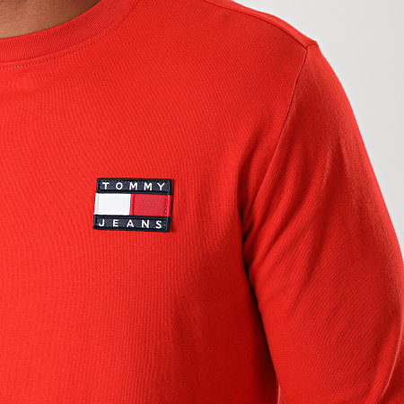 Tommy Jeans - Camiseta de manga larga Badge 6958 Rojo