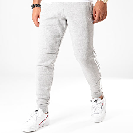 Adidas Originals - Pantalon Jogging A Bandes ED6024 Gris Chiné Blanc