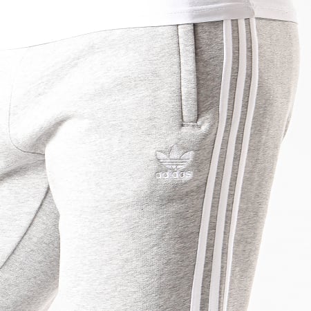 Adidas Originals - Pantalon Jogging A Bandes ED6024 Gris Chiné Blanc
