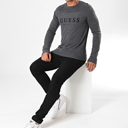Guess - Pull M94R52-Z2HK0 Gris Chiné Anthracite