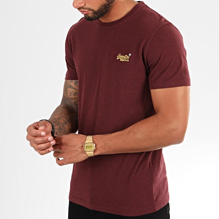 Superdry - Tee Shirt OL Vintage Embroidery M1000020A Bordeaux Chiné