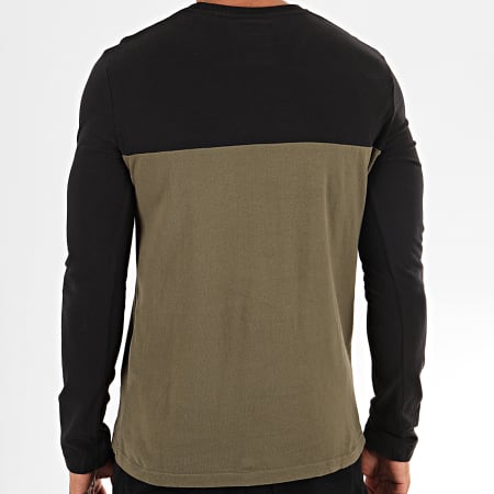 Superdry - Tee Shirt Manches Longues Shop Split Panel M6000016A Noir Vert Kaki