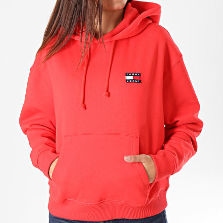 Tommy Jeans - Tommy Badge Mujer Sudadera con Capucha 6815 Rojo