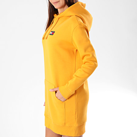 Tommy Jeans - Robe Sweat Capuche Femme Tommy Badge 7234 Jaune