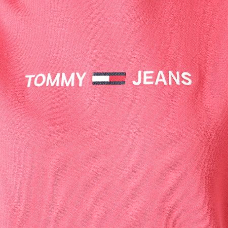 Tommy Jeans - Sudadera con capucha Clean Linear Logo para mujer 7344 Rosa