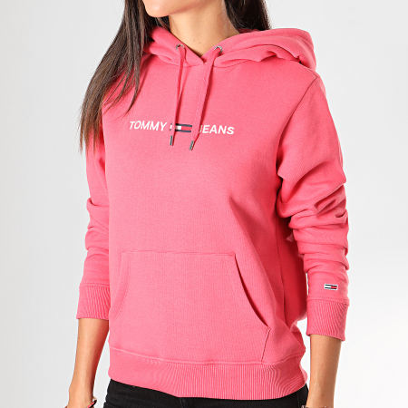 Tommy Jeans - Sweat Capuche Femme Clean Linear Logo 7344 Rose