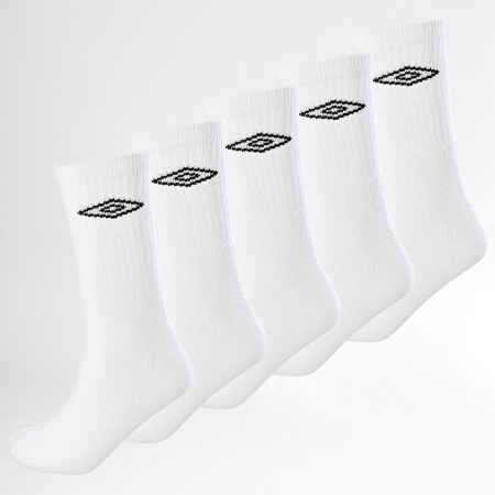 Umbro - Confezione da 5 paia di calzini bianchi TenX 5