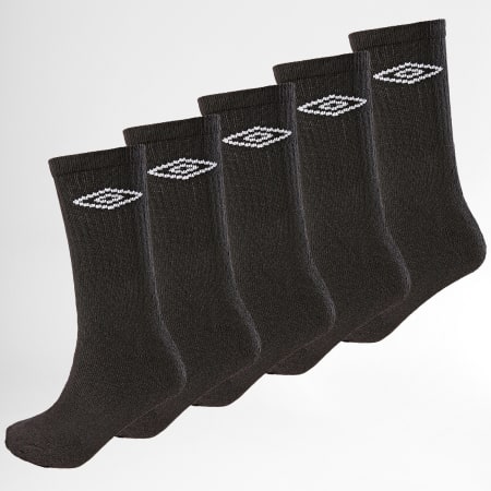 Umbro - Lote de 5 pares de calcetines negros TenX 5
