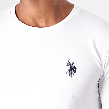 US Polo ASSN - Camiseta de manga larga con la bandera de la USPA blanca