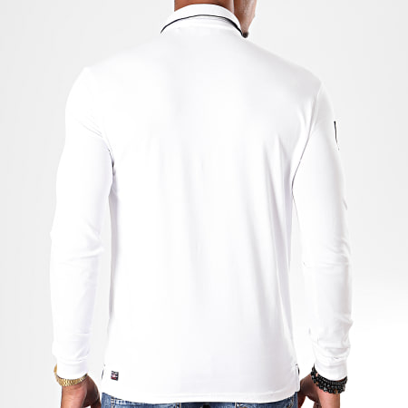 US Polo ASSN - Tee Shirt Manches Longues USPA Flag Polo Blanc
