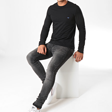 Emporio Armani - Camiseta de manga larga 111653-9A722 Negro