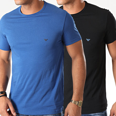 Emporio Armani - Pack De 2 Camisetas 111267-9A722 Negro Azul Real