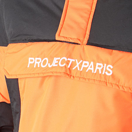 Project X Paris - Parka Demi Zip Capuche Fourrure 1950005 Orange