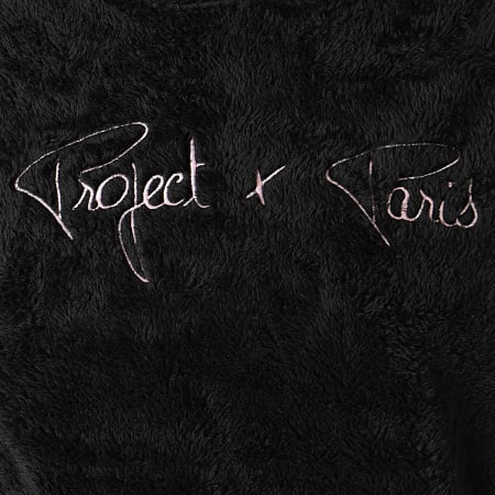 Project X Paris - Sweat Capuche A Bandes Femme F192015 Noir