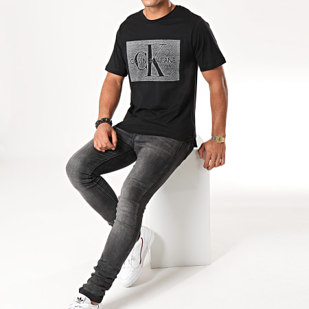 Calvin Klein - Monocromo Monogram Box 3270 Camiseta Negro Blanco