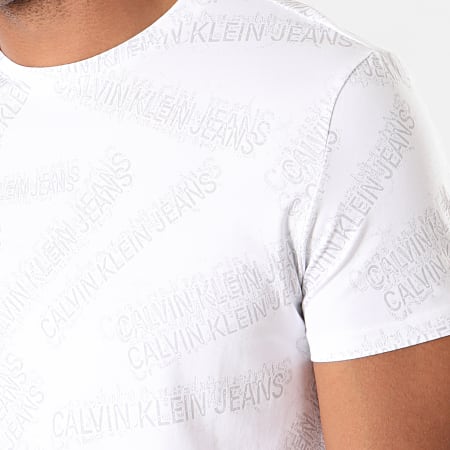 Calvin Klein - Tee Shirt AD Stretch 3542 Blanc Gris