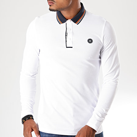 Jack And Jones - Polo Manches Longues Challenge Blanc