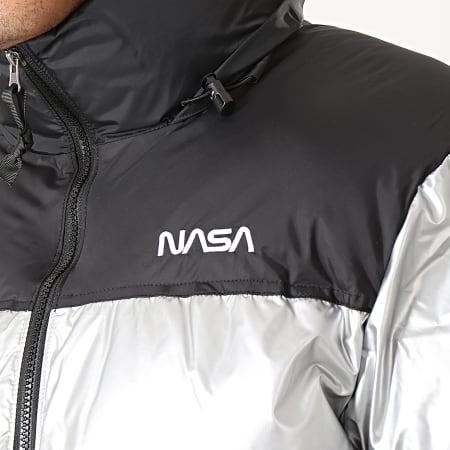 NASA - Doudoune Métallisée MT1119 Argenté Noir